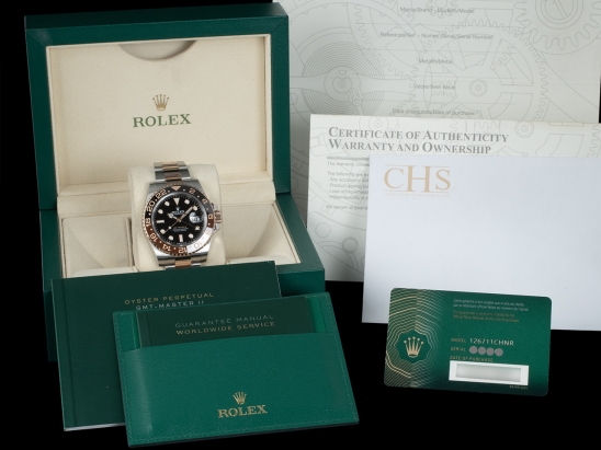 Rolex GMT-Master II Rootbeer Ceramic Oyster Everose - Full Set  Watch  126711CHNR 